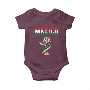 Mexico National Soccer Lover Baby Onesie Proud Mexican Fan Gift TS12 Maroon Print Your Wear