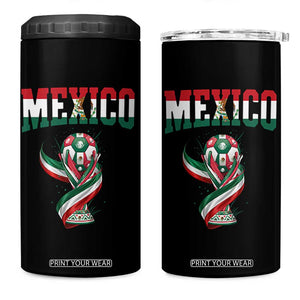 Mexico National Soccer Lover 4 in 1 Can Cooler Tumbler Proud Mexican Fan Gift TS12 One Size: 16 oz Black Print Your Wear
