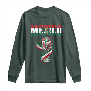 Mexico National Soccer Lover Long Sleeve Shirt Proud Mexican Fan Gift TS12 Dark Forest Green Print Your Wear