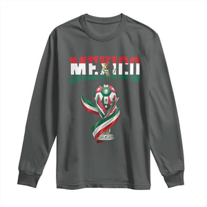 Mexico National Soccer Lover Long Sleeve Shirt Proud Mexican Fan Gift TS12 Dark Heather Print Your Wear