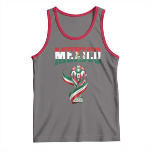 Mexico National Soccer Lover Tank Top Proud Mexican Fan Gift TS12 Deep Heather Red Print Your Wear