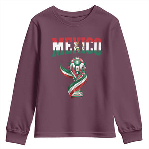Mexico National Soccer Lover Youth Sweatshirt Proud Mexican Fan Gift TS12 Maroon Print Your Wear