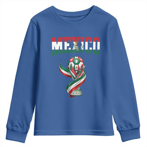 Mexico National Soccer Lover Youth Sweatshirt Proud Mexican Fan Gift TS12 Royal Blue Print Your Wear