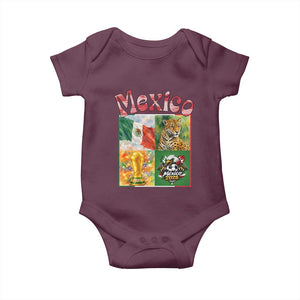 Mexico National Soccer Lover Baby Onesie Patriotic Mexican Fan Gift TS12 Maroon Print Your Wear