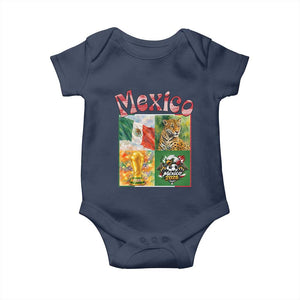 Mexico National Soccer Lover Baby Onesie Patriotic Mexican Fan Gift TS12 Navy Print Your Wear