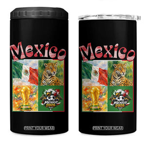 Mexico National Soccer Lover 4 in 1 Can Cooler Tumbler Patriotic Mexican Fan Gift TS12 One Size: 16 oz Black Print Your Wear