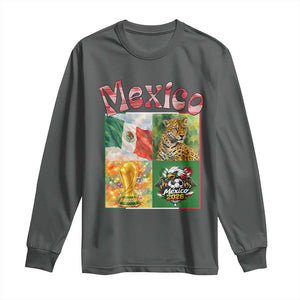 Mexico National Soccer Lover Long Sleeve Shirt Patriotic Mexican Fan Gift TS12 Dark Heather Print Your Wear
