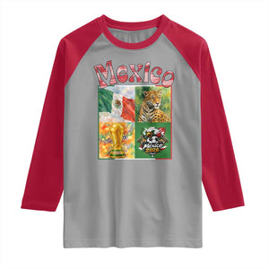 Mexico National Soccer Lover Raglan Shirt Patriotic Mexican Fan Gift TS12 Sport Gray Red Print Your Wear