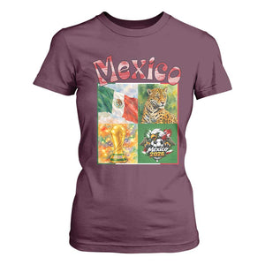 Mexico National Soccer Lover T Shirt For Women Patriotic Mexican Fan Gift TS12 Maroon Print Your Wear