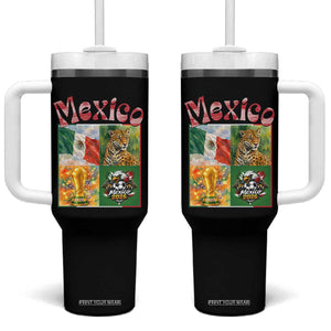 Mexico National Soccer Lover Tumbler With Handle Patriotic Mexican Fan Gift TS12 One Size: 40 oz Black Print Your Wear