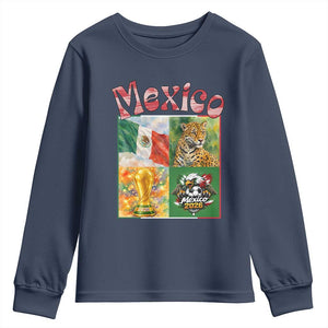 Mexico National Soccer Lover Youth Sweatshirt Patriotic Mexican Fan Gift TS12 Navy Print Your Wear