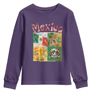 Mexico National Soccer Lover Youth Sweatshirt Patriotic Mexican Fan Gift TS12 Purple Print Your Wear