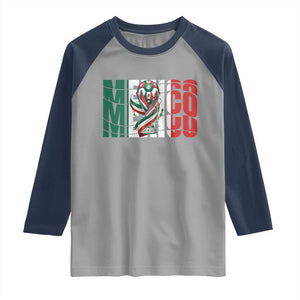 Mexico National Soccer Lover World Raglan Shirt Football Fan Gift TS12 Sport Gray Navy Print Your Wear