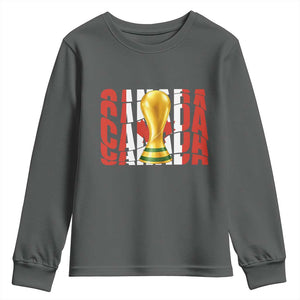 Proud Canada National Soccer Lover Fan Gift Youth Sweatshirt TS12 Dark Heather Print Your Wear