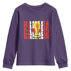 Proud Canada National Soccer Lover Fan Gift Youth Sweatshirt TS12 Purple Print Your Wear