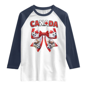 Proud Canadian National Soccer Lover Raglan Shirt Football Fan Gift TS12 White Navy Print Your Wear