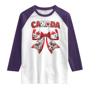 Proud Canadian National Soccer Lover Raglan Shirt Football Fan Gift TS12 White Purple Print Your Wear