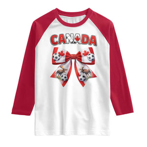 Proud Canadian National Soccer Lover Raglan Shirt Football Fan Gift TS12 White Red Print Your Wear