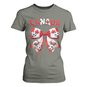 Proud Canadian National Soccer Lover T Shirt For Women Football Fan Gift TS12 Military Green Print Your Wear