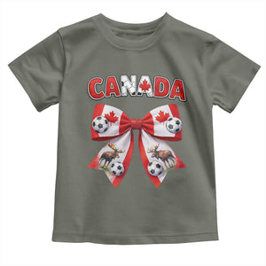 Proud Canadian National Soccer Lover Toddler T Shirt Football Fan Gift TS12 Military Green Print Your Wear