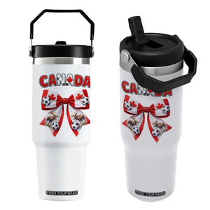 Proud Canadian National Soccer Lover Flip Straw Tumbler Football Fan Gift TS12 One Size: 30 oz White Print Your Wear