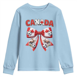 Proud Canadian National Soccer Lover Youth Sweatshirt Football Fan Gift TS12 Light Blue Print Your Wear