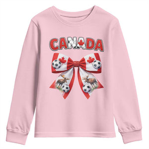 Proud Canadian National Soccer Lover Youth Sweatshirt Football Fan Gift TS12 Light Pink Print Your Wear