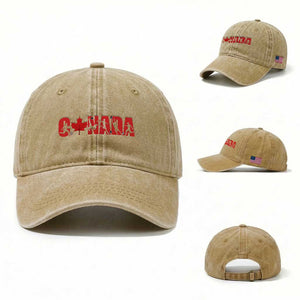 Canada National Soccer Lover Washed Cotton Baseball Cap Proud Canadian Fan Gift TS12 Washed Cap Universal Fit Khaki Print Your Wear