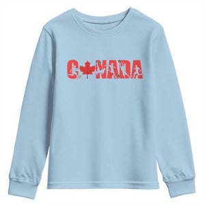 Canada National Soccer Lover Youth Sweatshirt Proud Canadian Fan Gift TS12 Light Blue Print Your Wear