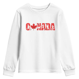Canada National Soccer Lover Youth Sweatshirt Proud Canadian Fan Gift TS12 White Print Your Wear