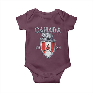 Canada National Soccer Fan Baby Onesie Proud Canadian Gift TS12 Maroon Print Your Wear