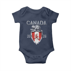 Canada National Soccer Fan Baby Onesie Proud Canadian Gift TS12 Navy Print Your Wear