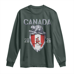 Canada National Soccer Fan Long Sleeve Shirt Proud Canadian Gift TS12 Dark Forest Green Print Your Wear