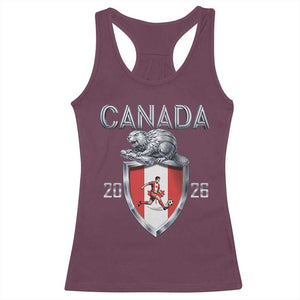 Canada National Soccer Fan Racerback Tank Top Proud Canadian Gift TS12 Maroon Print Your Wear