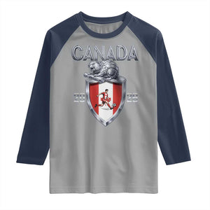 Canada National Soccer Fan Raglan Shirt Proud Canadian Gift TS12 Sport Gray Navy Print Your Wear