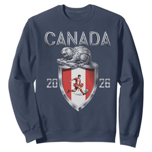 Canada National Soccer Fan Sweatshirt Proud Canadian Gift TS12 Navy Print Your Wear