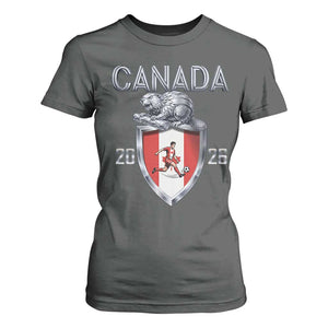 Canada National Soccer Fan T Shirt For Women Proud Canadian Gift TS12 Dark Heather Print Your Wear