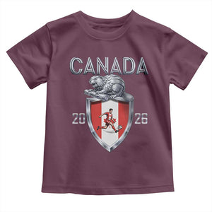 Canada National Soccer Fan Toddler T Shirt Proud Canadian Gift TS12 Maroon Print Your Wear