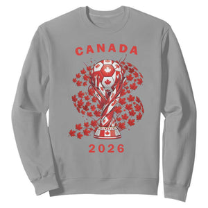 Proud Canada National Soccer Fan 2026 Patriotic Gift Sweatshirt TS12 Sport Gray Print Your Wear