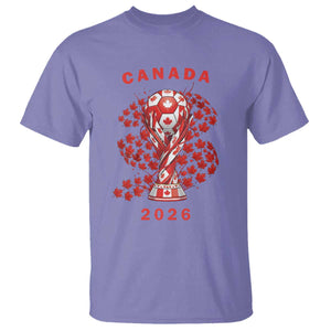 Proud Canada National Soccer Fan 2026 T Shirt - Patriotic Canadian Football Gift Tee TS12 Violet Print Your Wear