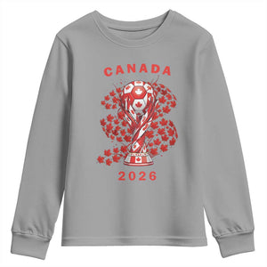 Proud Canada National Soccer Fan 2026 Patriotic Gift Youth Sweatshirt TS12 Sport Gray Print Your Wear