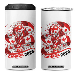 Canada Soccer Fan 4 in 1 Can Cooler Tumbler International Football Lover Gift TS12 One Size: 16 oz White Print Your Wear