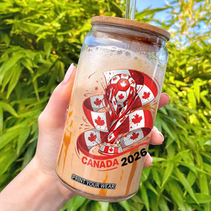 Canada Soccer Fan Glass Can International Football Lover Gift TS12 White Print Your Wear