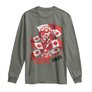 Canada Soccer Fan Long Sleeve Shirt International Football Lover Gift TS12 Military Green Print Your Wear