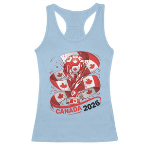 Canada Soccer Fan Racerback Tank Top International Football Lover Gift TS12 Light Blue Print Your Wear