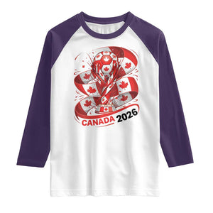 Canada Soccer Fan Raglan Shirt International Football Lover Gift TS12 White Purple Print Your Wear