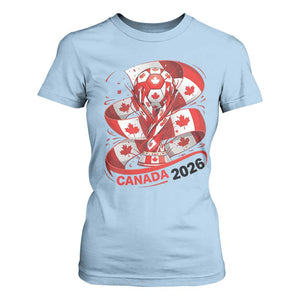 Canada Soccer Fan T Shirt For Women International Football Lover Gift TS12 Light Blue Print Your Wear
