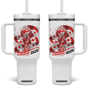 Canada Soccer Fan Tumbler With Handle International Football Lover Gift TS12 One Size: 40 oz White Print Your Wear