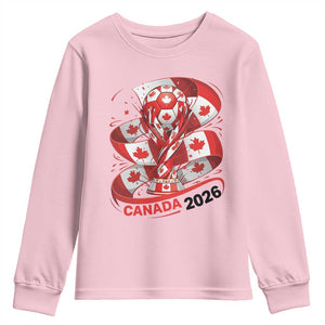 Canada Soccer Fan Youth Sweatshirt International Football Lover Gift TS12 Light Pink Print Your Wear