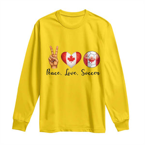 Peace Love Soccer Long Sleeve Shirt Proud Canadian Fan Gift TS12 Daisy Print Your Wear